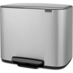 Bo - Pattumiera a Pedale 36 L con Inserto in Plastica - Matt Steel Fingerprint Proof