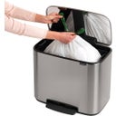 Bo - Pattumiera a Pedale 36 L con Inserto in Plastica - Matt Steel Fingerprint Proof