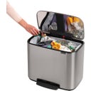 Bo - Pattumiera a Pedale 36 L con Inserto in Plastica - Matt Steel Fingerprint Proof