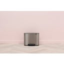 Bo - Pattumiera a Pedale 36 L con Inserto in Plastica - Matt Steel Fingerprint Proof