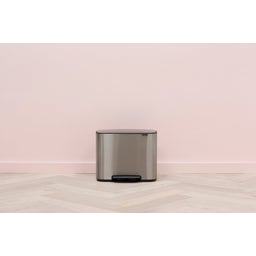 Bo - Pattumiera a Pedale 36 L con Inserto in Plastica - Matt Steel Fingerprint Proof