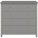 LUNA chest of drawers with 4 drawers, grey