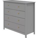 LUNA chest of drawers with 4 drawers, grey