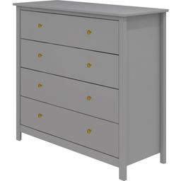 LUNA chest of drawers with 4 drawers, grey