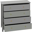 LUNA chest of drawers with 4 drawers, grey