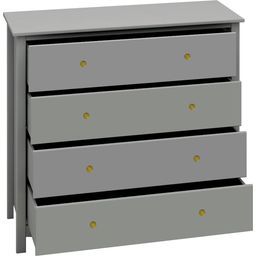 LUNA chest of drawers with 4 drawers, grey