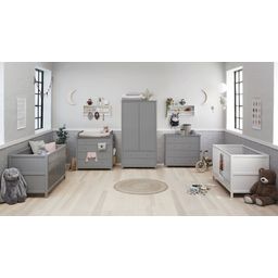 LUNA chest of drawers with 4 drawers, grey