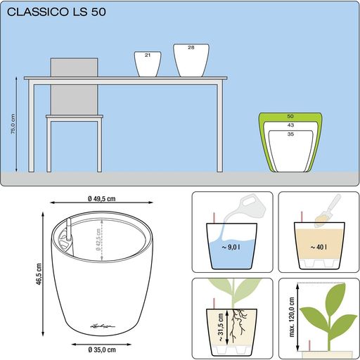 Lechuza CLASSICO Premium 50 LS Planter