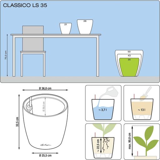Lechuza CLASSICO Premium 35 LS Planter