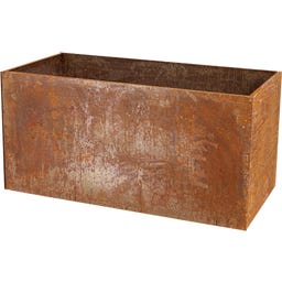 Esschert Design Jardinière Rectangulaire en Acier Corten - 80 x 40 x 40 cm