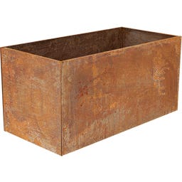 Esschert Design Jardinière Rectangulaire en Acier Corten - 80 x 40 x 40 cm