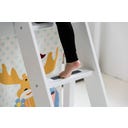 WHITE Mid-High Bed with Slide and Inclined Ladder, 90 x 200 cm