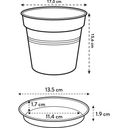 Green Basics Growpot Set Living Schwarz, Anzuchttopf 17cm + Untersetzer 14 cm - 1 Set