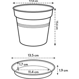 Set green basics grow pot da 17 cm, nero + saucer da 14 cm, nero - 1 set