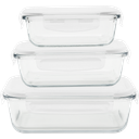 Food Storage Containers, Set of 3 Rectangular - 1 set