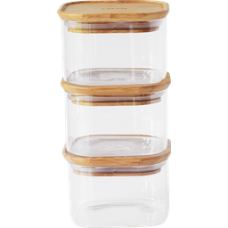 Set of 3 Storage Containers, 500 ml Square - 1 set