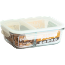 Rectangular Food Container with 2 Compartments - 1450 ml