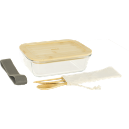 Lunchbox - Rectangular, Flat with Cutlery 1L - 3 pcs - 1 set