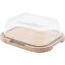 Pebbly Bamboo Cheese Board with Glass Lid, M - 1 item