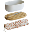 Bread Bin with Cutting Board, Knife & Bag - Cream - 1 item