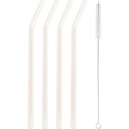 Bent Drinking Straw - Heart, Transparent, Set of 4 - 1 set