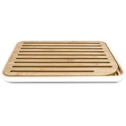 Pebbly Cutting Board - White/Bamboo - 1 item