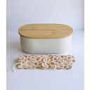 Bread Bin with Cutting Board, Knife & Bag - Cream - 1 item