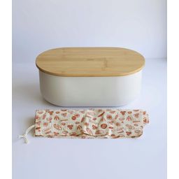 Boîte à Pain avec Planche à Découper, Couteau et Sac - Crème - 1 pcs