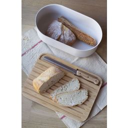 Bread Bin with Cutting Board, Knife & Bag - Cream - 1 item