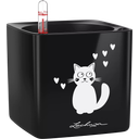 Lechuza Pot de Fleur - CUBE Glossy CAT 14 - Noir brillant