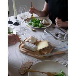 Pebbly Bamboo Cheese Board with Glass Lid, M - 1 item