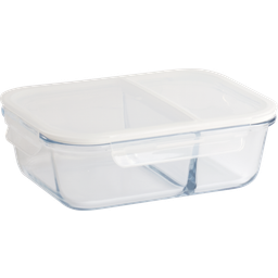 Rectangular Food Container with 2 Compartments - 1450 ml