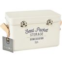 Seed Storage with Leather Handles - Cream - 1 Pc.