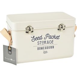 Seed Storage with Leather Handles - Cream