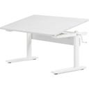 Flexa STUDY - Bureau à Hauteur Réglable - Pin blanc lasuré / blanc