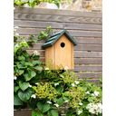 Littleworth Bird House with Pitched Roof - Pine Wood, Olive Green