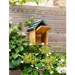 Littleworth Bird House with Pitched Roof - Pine Wood, Olive Green