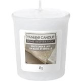 White Linen & Lace Home Inspiration Samplers Votive Candle  