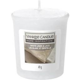 White Linen & Lace Home Inspiration Samplers Votive Candle  