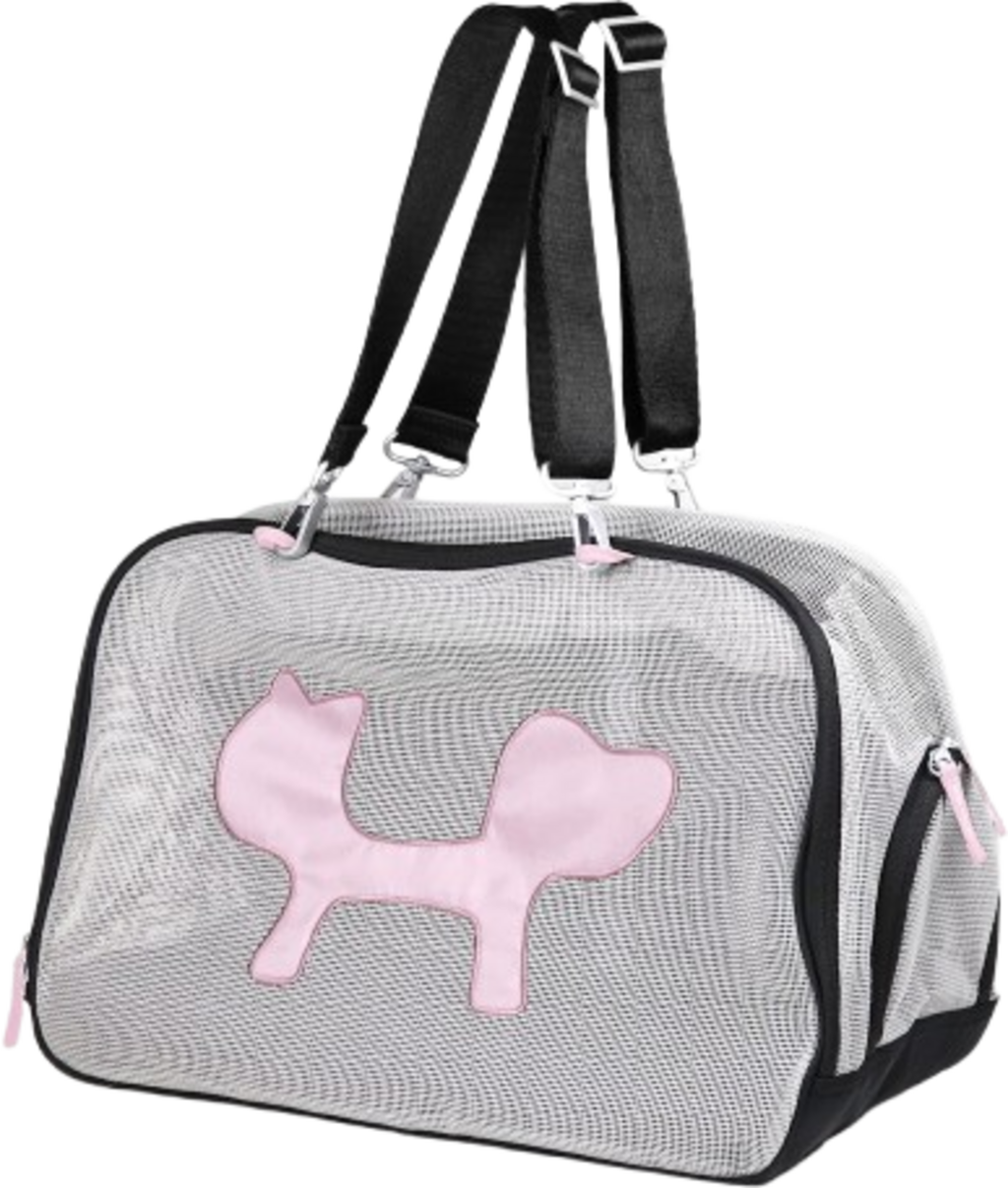 ECO Mesh Bag - Carrier Bag for Dogs and Cats, black/pink