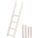 CLASSIC Escalera Inclinada y Postes para Cama Combi 90x140 cm - Blanco esmaltado