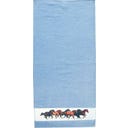 Serviette de Douche avec Bordure Imprimée - Chevaux - Aqua