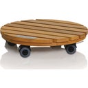 Lechuza Coaster with Wheels - Natural Wood round