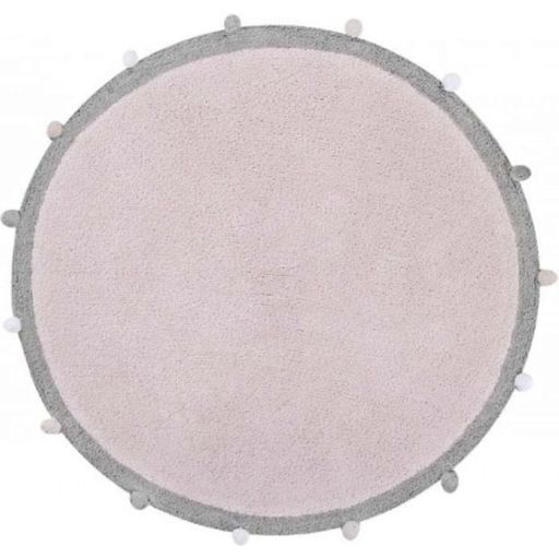 Lorena Canals Tapis Rond en Coton Bubbly - Soft Pink- Grey