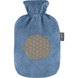 Borsa dell'Acqua Calda 2,0 L, Copertura in Pile con Ricamo, Blu - 1 pz.