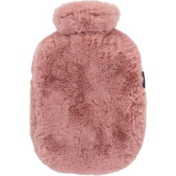 Wärmflasche 2,0 L mit softem Flauschbezug - rosa