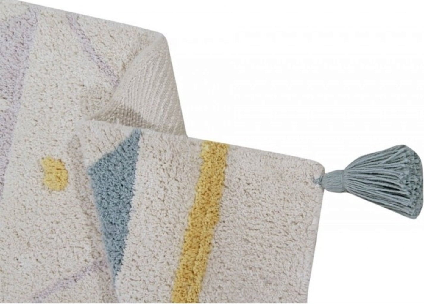 Lorena Canals Cotton Rug - Azteca Natural Vintage Blue - 120x160 cm