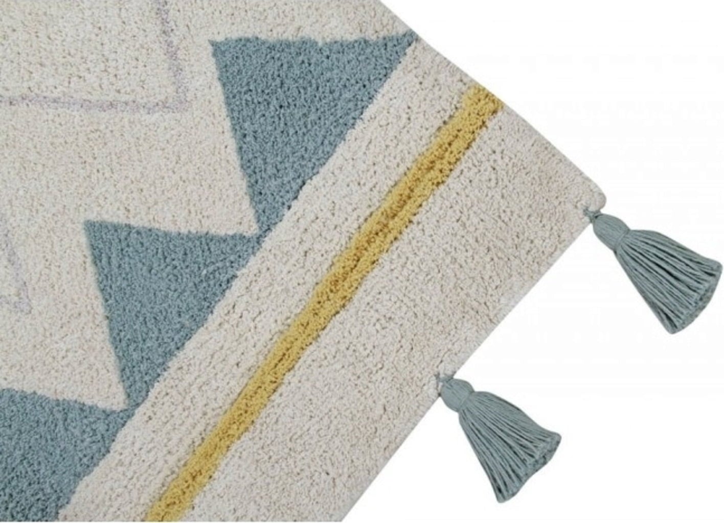 Lorena Canals Cotton Rug - Azteca Natural Vintage Blue - 120x160 cm