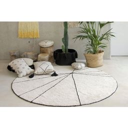 Lorena Canals Round Cotton Rug - Trace - Natural, Black