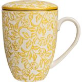 Tranquillo Rustic Cup with Tea Strainer, Yellow